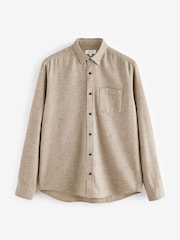 Stone Natural Brushed Texture 100% Cotton Long Sleeve Shirt - Image 6 of 6