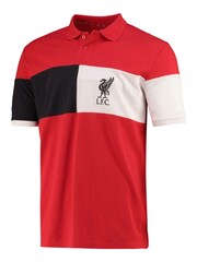 Fanatics Red Liverpool Colour Block 100% Cotton Polo Shirt - Image 1 of 3