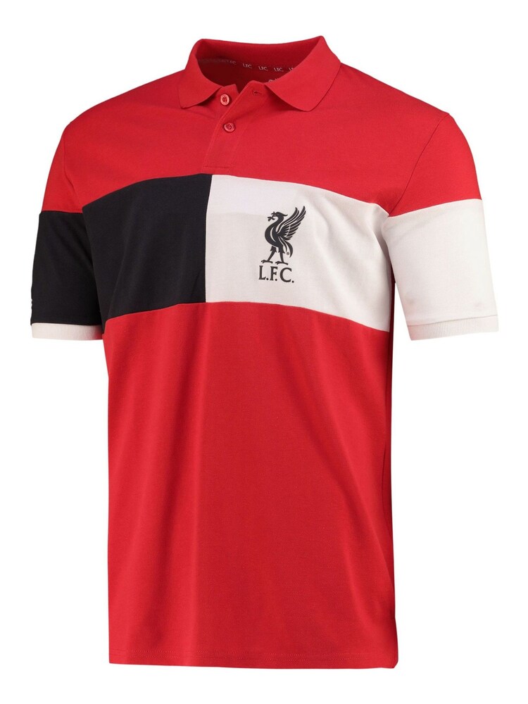 Fanatics Red Liverpool Colour Block 100% Cotton Polo Shirt - Image 1 of 3