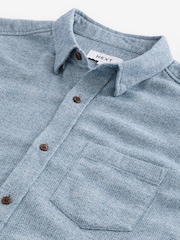 Light Blue Brushed Texture 100% Cotton Long Sleeve Shirt - Image 5 of 6