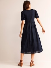 Boden Black Broderie Midi Tea Dress - Image 3 of 5