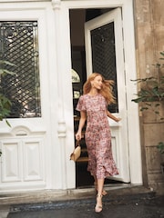 Boden Pink Tiered Flutter Tea Dress - Image 1 of 6