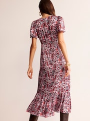Boden Pink Tiered Flutter Tea Dress - Image 3 of 6
