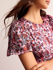 Boden Pink Tiered Flutter Tea Dress - Image 5 of 6