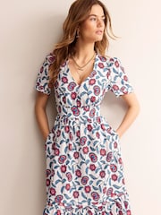Boden Cream Eve Linen Midi Dress - Image 2 of 5
