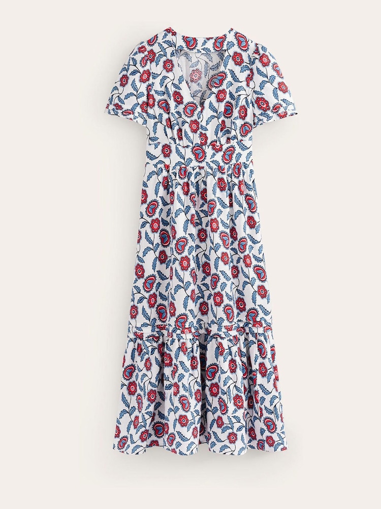 Boden Cream Eve Linen Midi Dress - Image 5 of 5