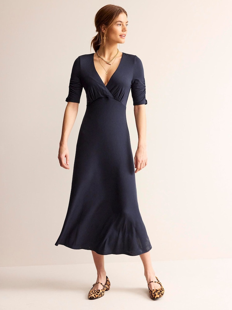 Boden Navy Rebecca Jersey Midi Tea Dress - Image 1 of 5