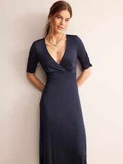 Boden Navy Rebecca Jersey Midi Tea Dress - Image 3 of 5