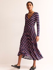 Boden Blue Hotch Stripe Jersey Midi Dress - Image 1 of 5