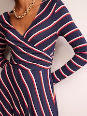 Boden Blue Hotch Stripe Jersey Midi Dress - Image 4 of 5