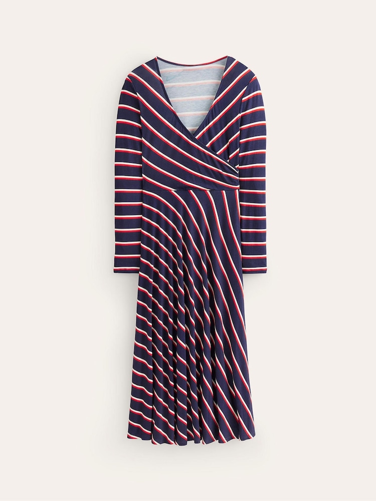 Boden Blue Hotch Stripe Jersey Midi Dress - Image 5 of 5