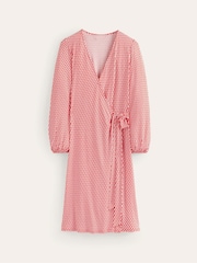 Boden Red Joanna Jersey Midi Wrap Dress - Image 6 of 6
