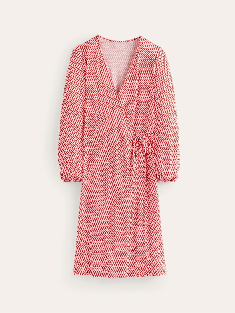 Boden Red Joanna Jersey Midi Wrap Dress - Image 6 of 6