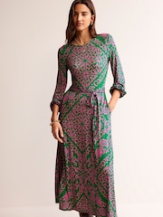Boden Green Placement Print Jersey Dress - Image 1 of 5