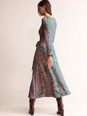 Boden Green Placement Print Jersey Dress - Image 2 of 5
