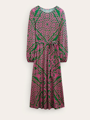 Boden Green Placement Print Jersey Dress - Image 5 of 5