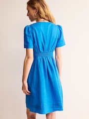 Boden Blue Eve Linen Short Dress - Image 3 of 6
