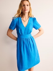 Boden Blue Eve Linen Short Dress - Image 4 of 6