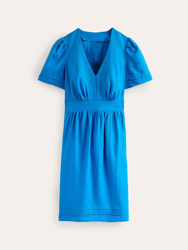 Boden Blue Eve Linen Short Dress - Image 6 of 6