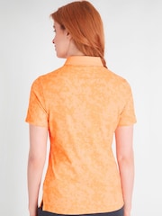 Calvin Klein Golf Orange Canvas Print Polo Shirt - Image 2 of 9