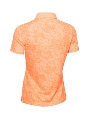 Calvin Klein Golf Orange Canvas Print Polo Shirt - Image 6 of 9