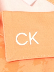 Calvin Klein Golf Orange Canvas Print Polo Shirt - Image 8 of 9