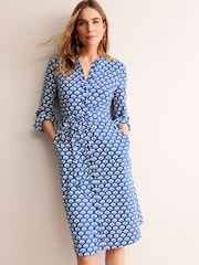 Boden Blue Julia Jersey Shirt Dress - Image 1 of 5