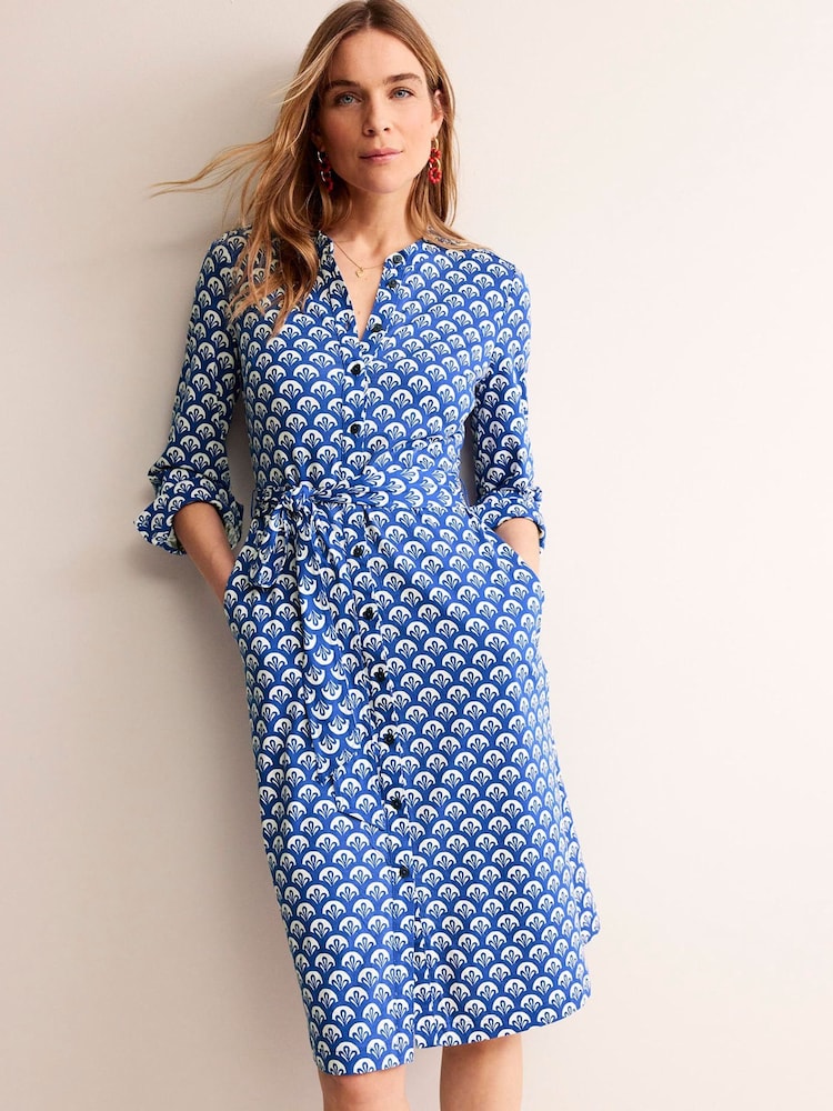 Boden Blue Julia Jersey Shirt Dress - Image 1 of 5
