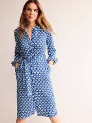 Boden Blue Julia Jersey Shirt Dress - Image 3 of 5