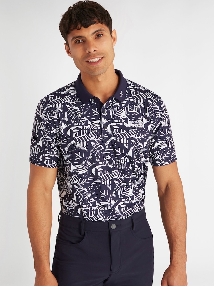 Calvin Klein Golf Abstract Print Polo Shirt - Image 1 of 9