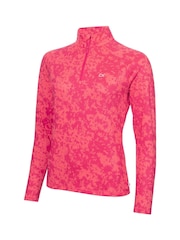 Calvin Klein Golf Pink Canvas Print Zip Top - Image 5 of 9