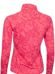 Calvin Klein Golf Pink Canvas Print Zip Top - Image 6 of 9