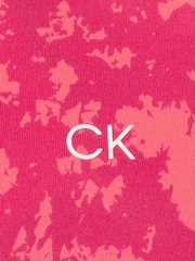 Calvin Klein Golf Pink Canvas Print Zip Top - Image 8 of 9