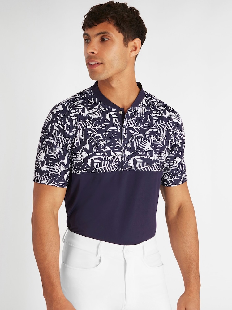 Calvin Klein Golf modra Brookhill Polo majica z ovratnikom Blade Collar - Slika 1 iz 8