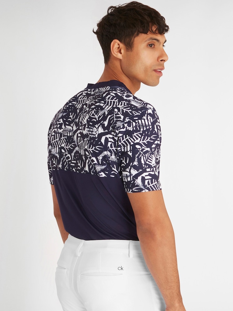 Calvin Klein Golf modra Brookhill Polo majica z ovratnikom Blade Collar - Slika 2 iz 8