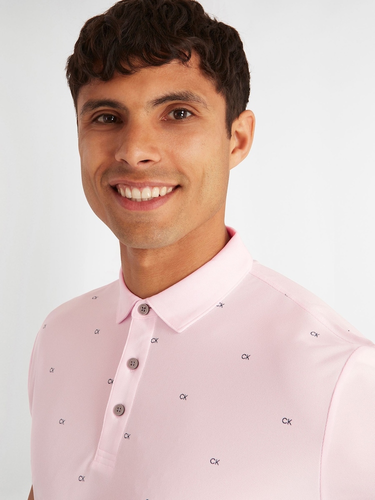 Calvin Klein Golf Monogram Polo Shirt - Image 4 of 8