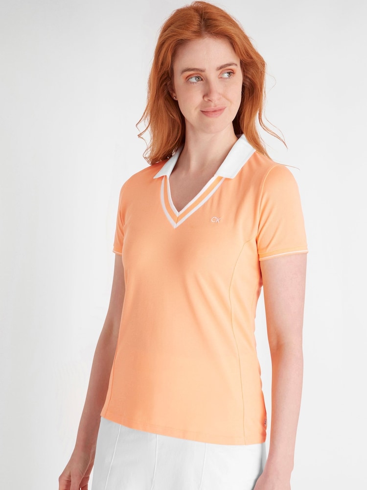 Calvin Klein Golf Orange Delaware Polo Shirt - Image 1 of 8