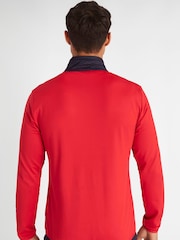 Calvin Klein Golf Red Rangewood Quarter Zip Hybrid Base Layer - Image 2 of 8