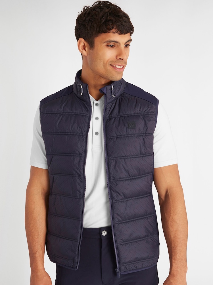 Calvin Klein Golf Blue Rangewood Full Zip Hybrid Gilet - Image 1 of 9