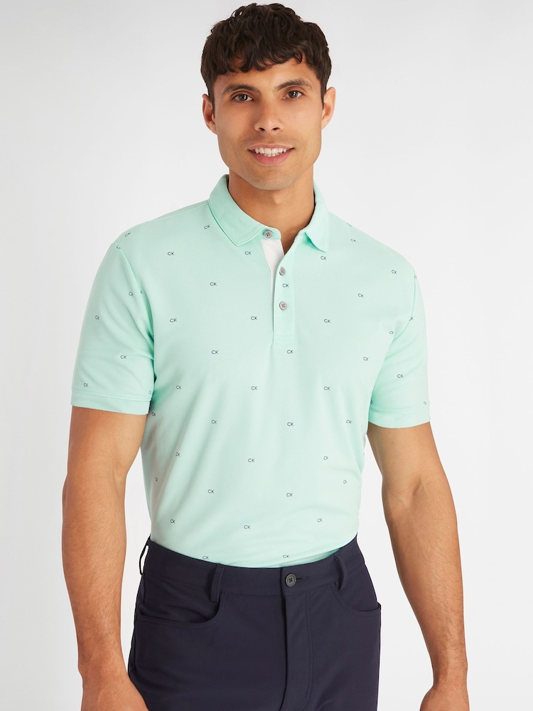 Calvin Klein Golf Monogram Polo Shirt - Image 1 of 8