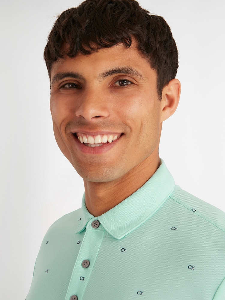 Calvin Klein Golf Monogram Polo Shirt - Image 3 of 8