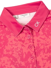 Calvin Klein Golf Pink Canvas Print Polo Shirt - Image 10 of 12
