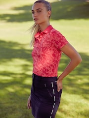 Calvin Klein Golf Pink Canvas Print Polo Shirt - Image 3 of 12