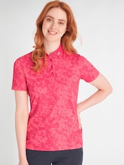 Calvin Klein Golf Pink Canvas Print Polo Shirt - Image 5 of 12