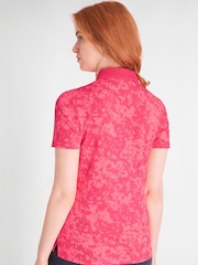 Calvin Klein Golf Pink Canvas Print Polo Shirt - Image 6 of 12