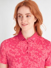 Calvin Klein Golf Pink Canvas Print Polo Shirt - Image 7 of 12