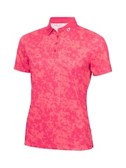 Calvin Klein Golf Pink Canvas Print Polo Shirt - Image 8 of 12