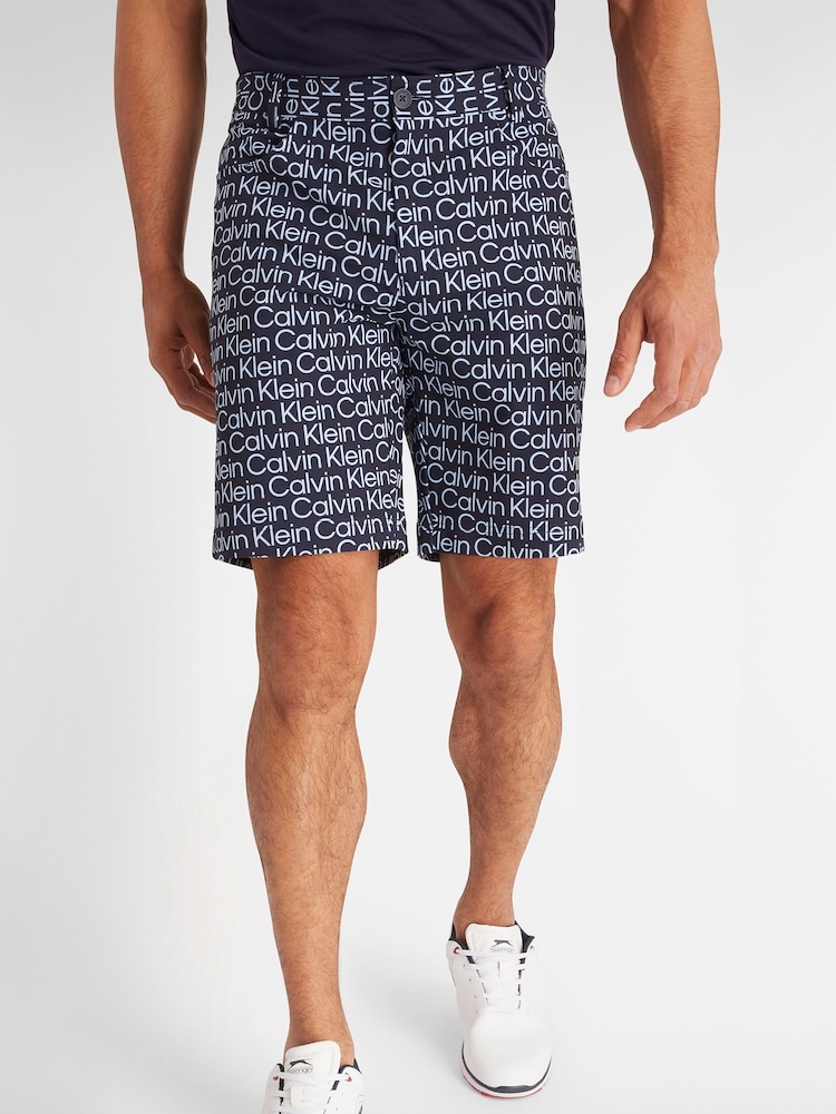 Calvin Klein Golf Blue Printed Genius Shorts - Image 1 of 10