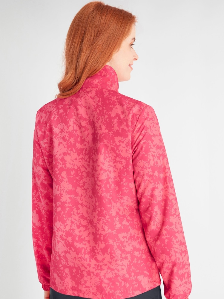 Calvin Klein Golf Canvas Pink Print windbreaker Jacket - Image 2 of 9