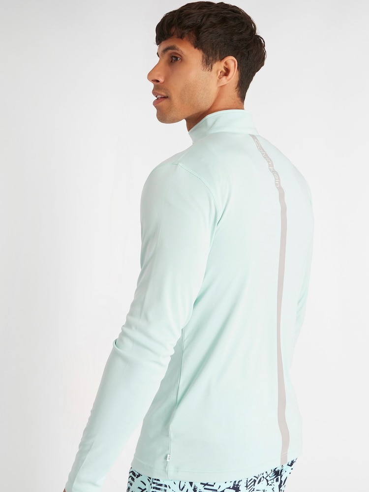 Calvin Klein Golf Green Westgate Quarter Zip Base Layer - Image 2 of 9 Calvin Klein Golf Green Westgate Quarter Zip Base Layer - Image 2 of 9